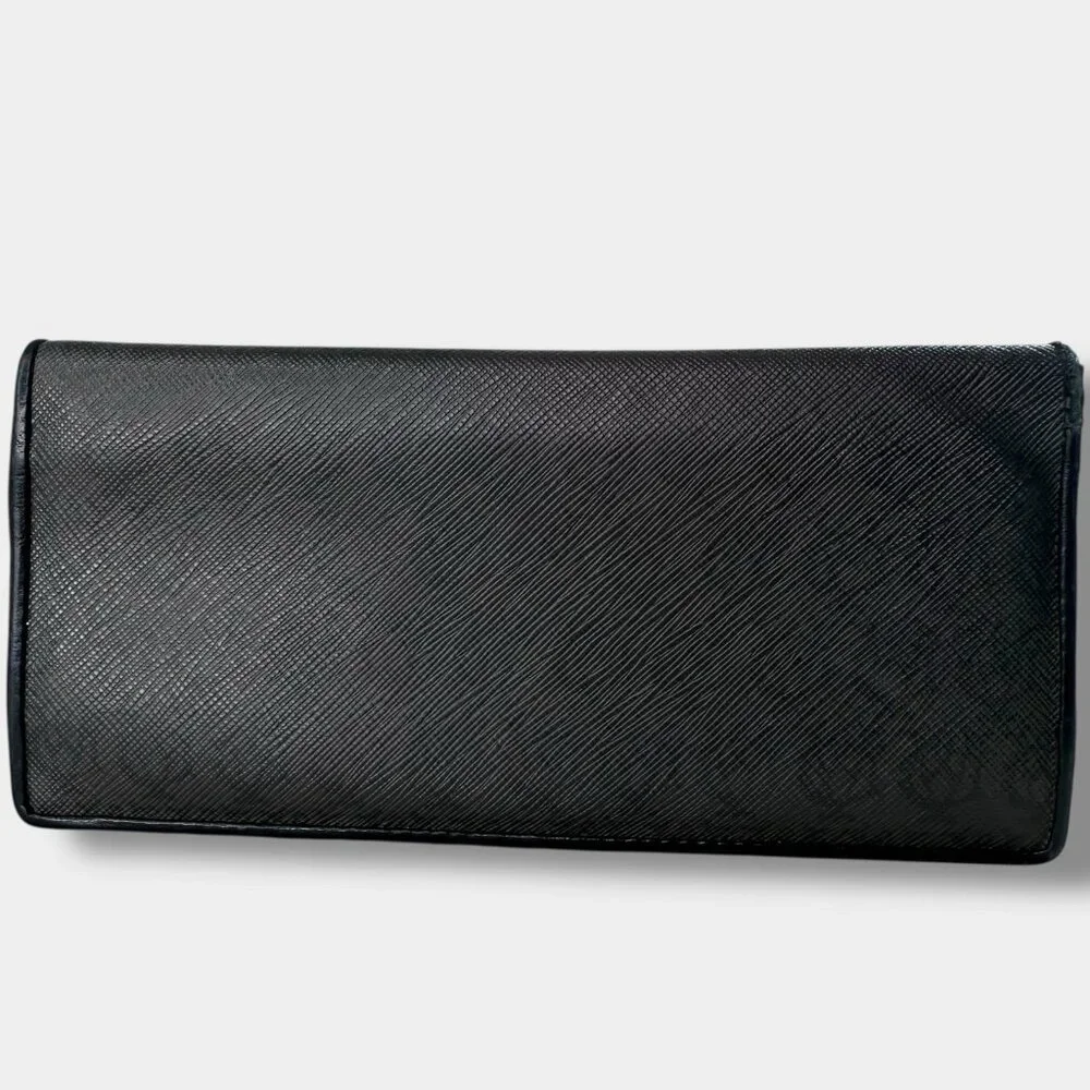 Dunhill/Alfreddunhill Billfold Coat Long Wallet PVC Grained Leather Black